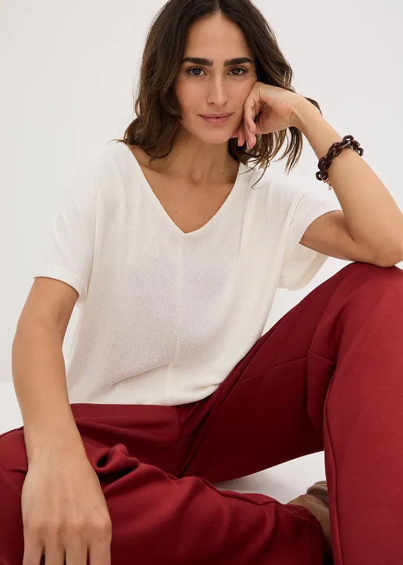 Topp med stickad look, bonprix