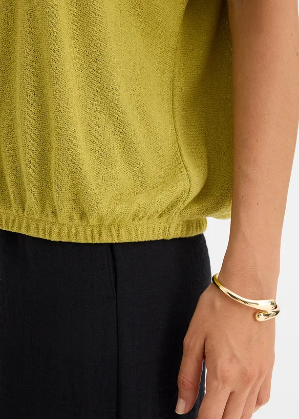 Topp med stickad look, bonprix