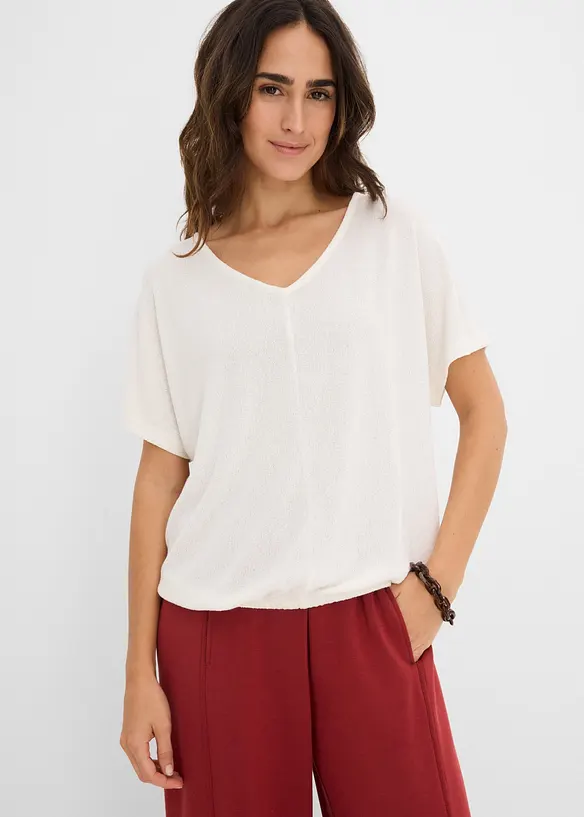 Topp med stickad look, bonprix