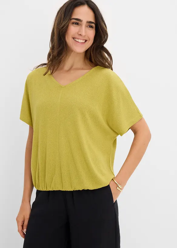 Topp med stickad look, bonprix