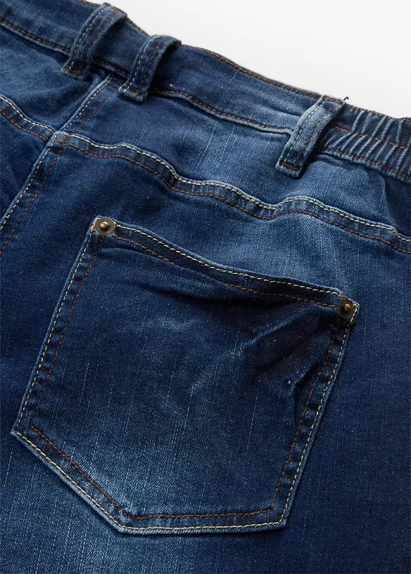 Jeansbermudas Mid Waist, med bekv&auml;m midja, bonprix