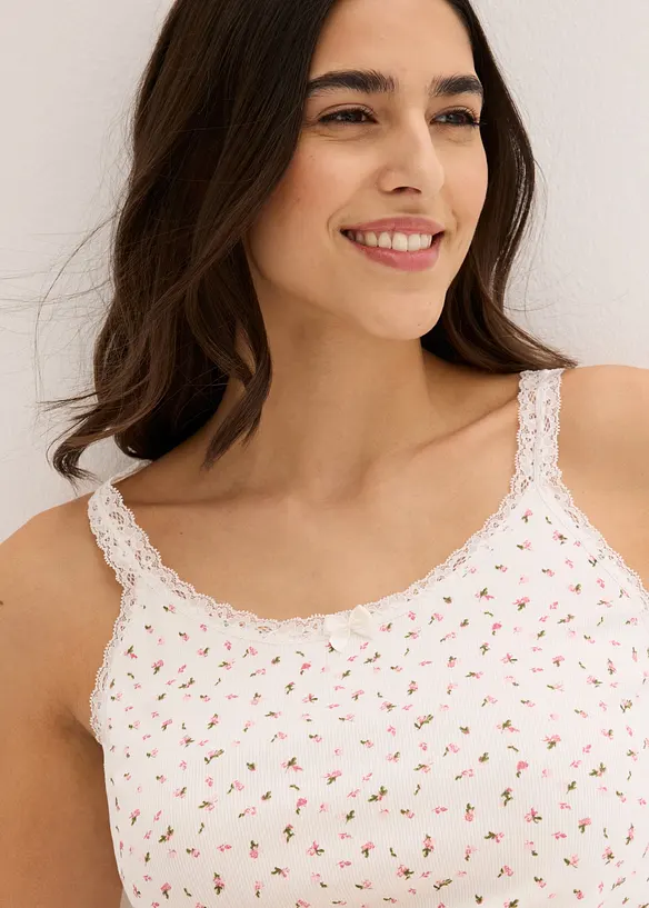 Pyjamas med shorts, ribbat material, bonprix