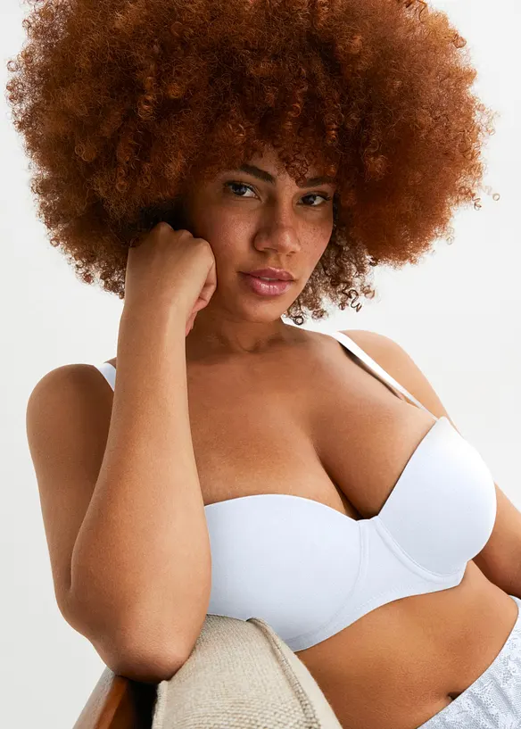 BH med bygel och flexibla axelband (2-pack), med ekologisk bomull, bonprix