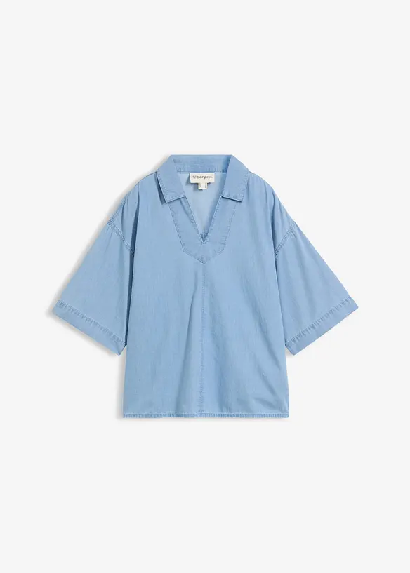 Blustunika i denim av ekologisk bomull, bonprix