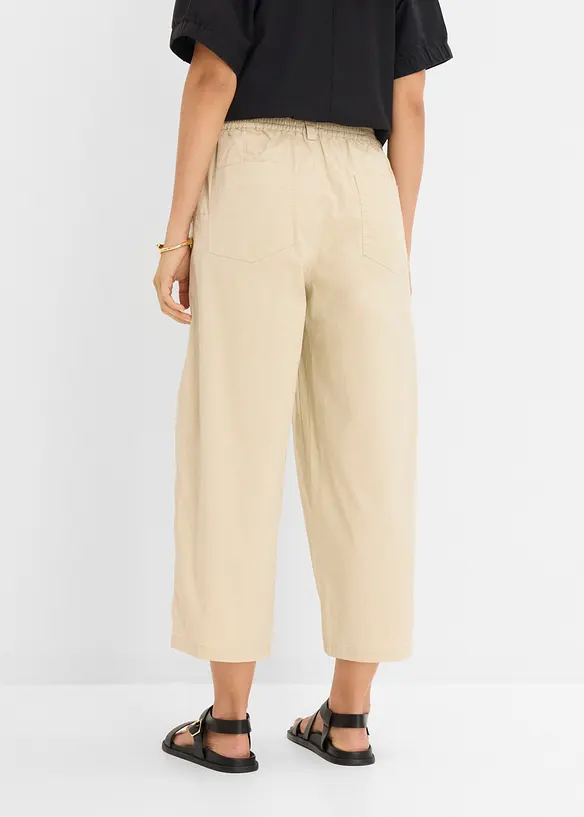 Byxa i barrelmodell av bomullsmix, bonprix