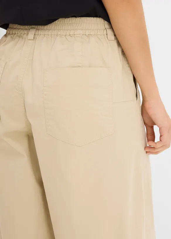 Byxa i barrelmodell av bomullsmix, bonprix