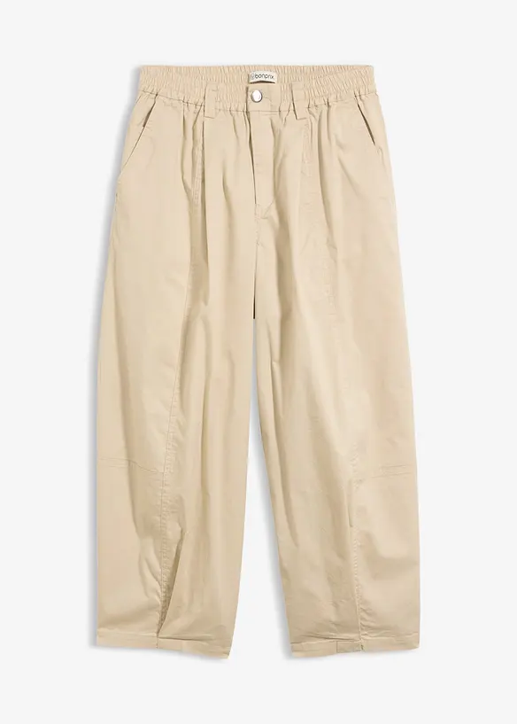 Byxa i barrelmodell av bomullsmix, bonprix