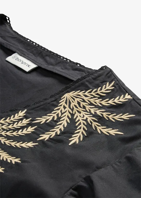 Blus med broderi, bonprix