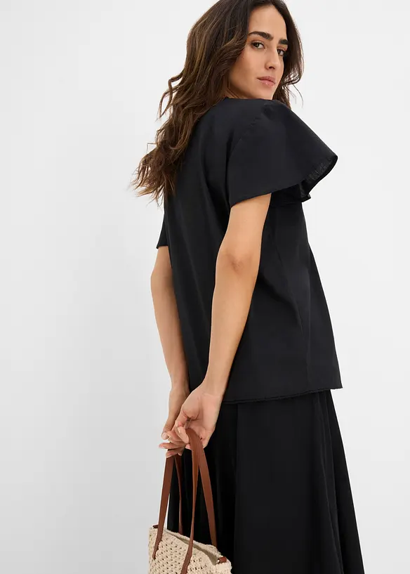 Blus med broderi, bonprix