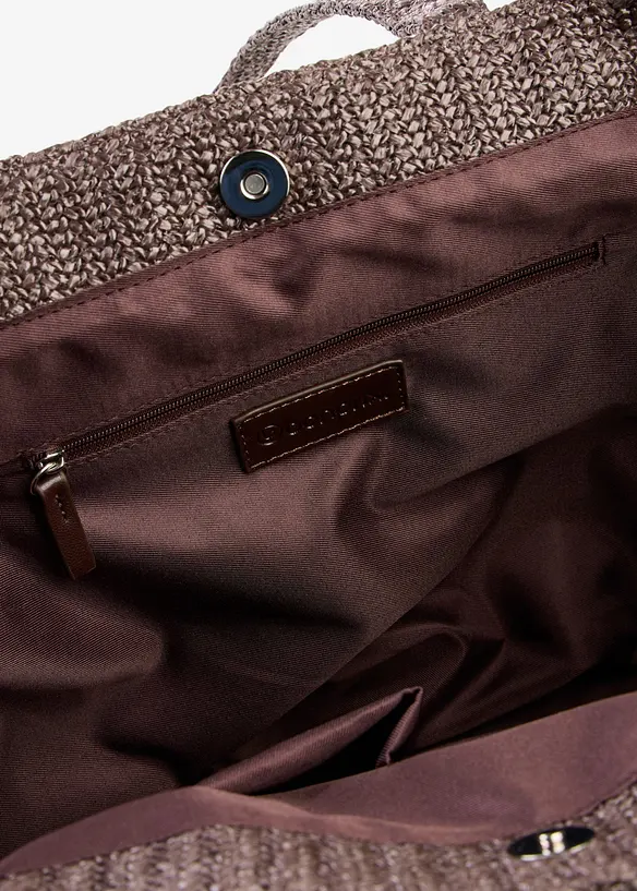 Shoppingv&auml;ska med halmlook, bonprix