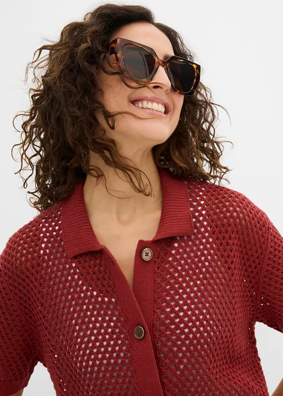 H&aring;lm&ouml;nstrad cardigan, bonprix