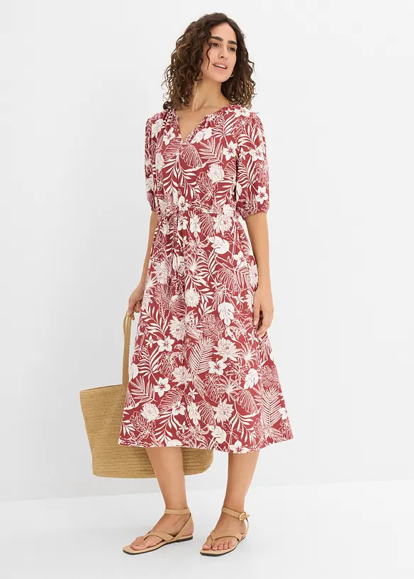 Jerseykl&auml;nning i mjuk viskosmix, bonprix