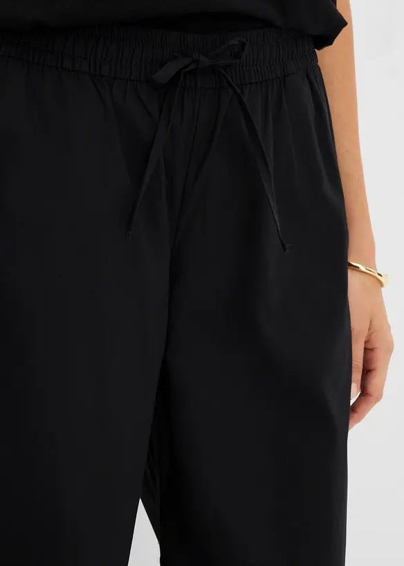 Palazzobyxa med broderi, bonprix