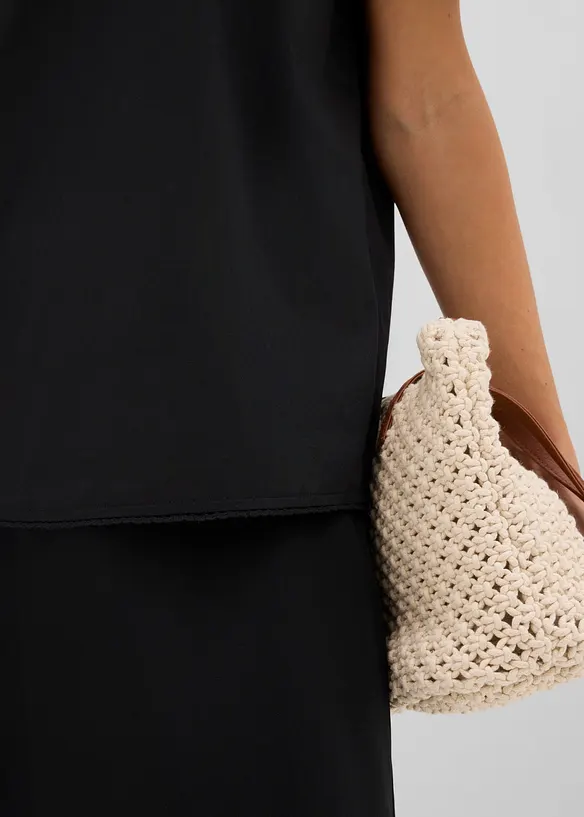 Blus med broderi, bonprix