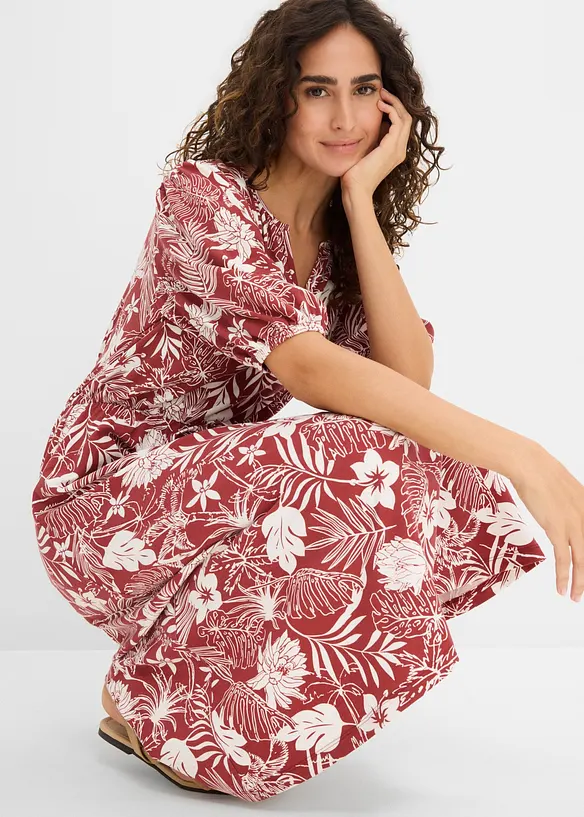 Jerseykl&auml;nning i mjuk viskosmix, bonprix