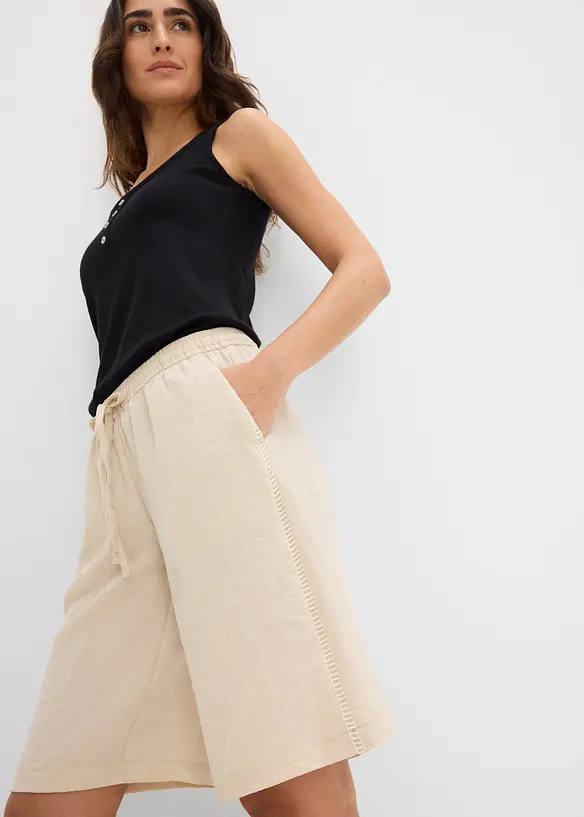 Shorts av viskosmix, med res&aring;rmidja, bonprix