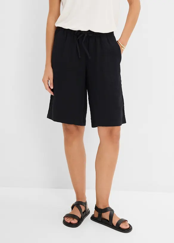 Shorts av viskosmix, med res&aring;rmidja, bonprix