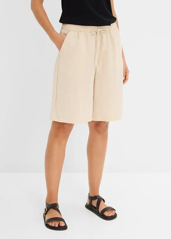 Shorts av viskosmix, med res&aring;rmidja, bonprix