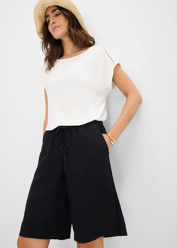 Shorts av viskosmix, med res&aring;rmidja, bonprix