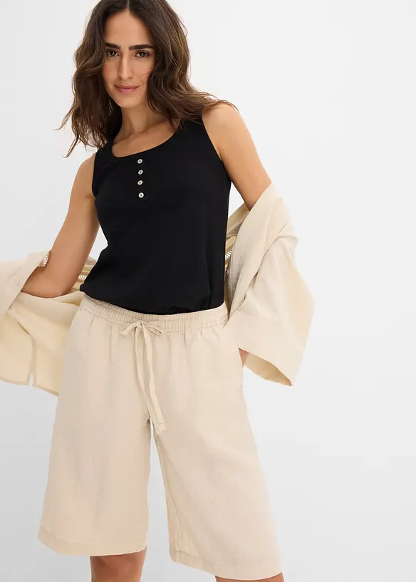 Shorts av viskosmix, med res&aring;rmidja, bonprix