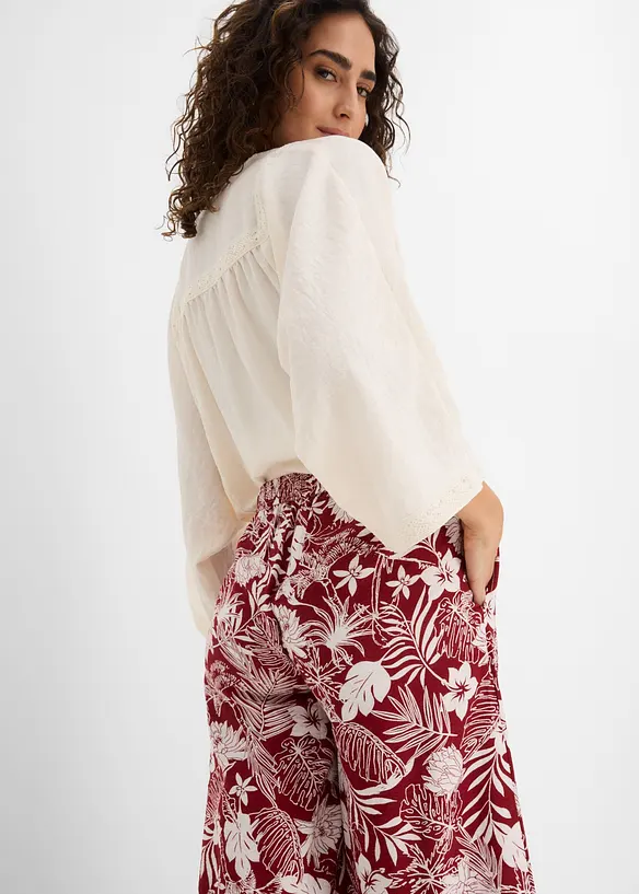 Vid byxa i viskosmix, bonprix