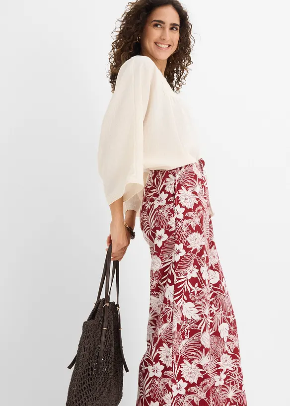 Vid byxa i viskosmix, bonprix