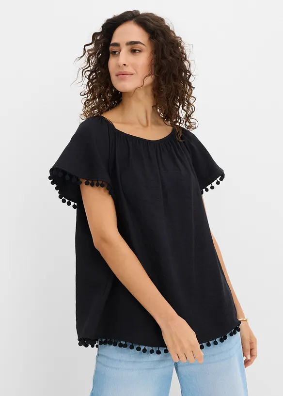 Blus i mjuk viskosmix, bonprix
