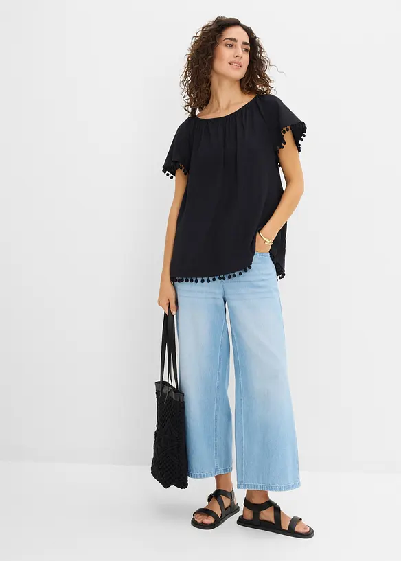 Blus i mjuk viskosmix, bonprix