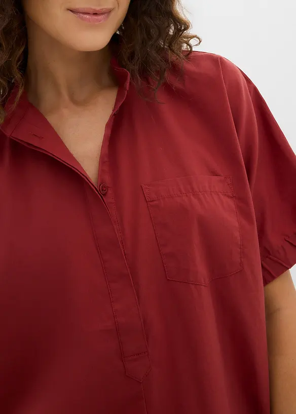 Kort&auml;rmad blus med nedhasade axlar, bonprix