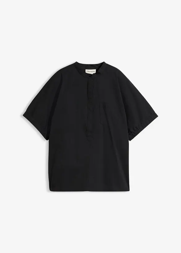 Kort&auml;rmad blus med nedhasade axlar, bonprix