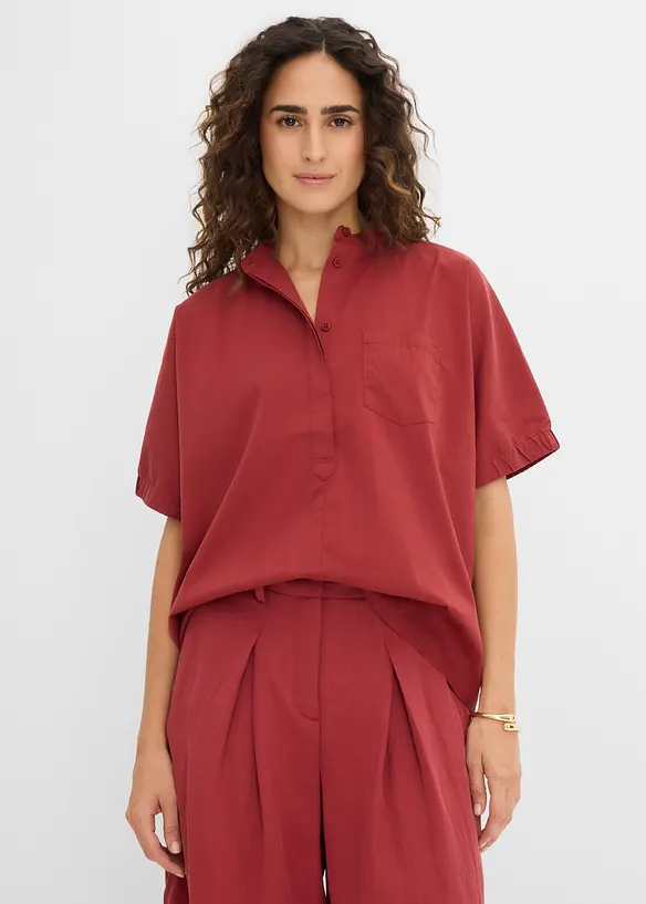 Kort&auml;rmad blus med nedhasade axlar, bonprix