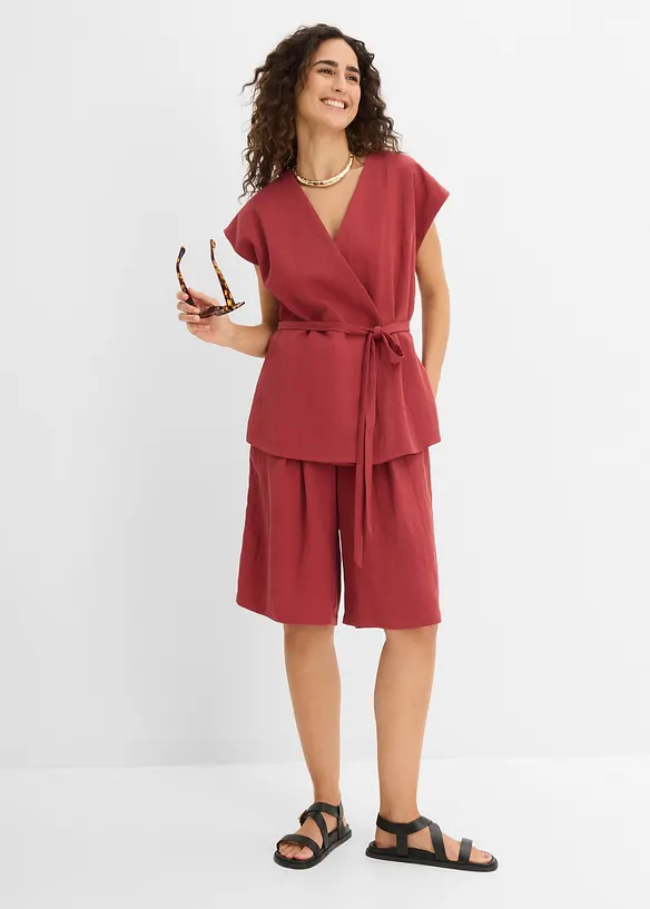 Topp med sk&auml;rp i viskosmix, bonprix