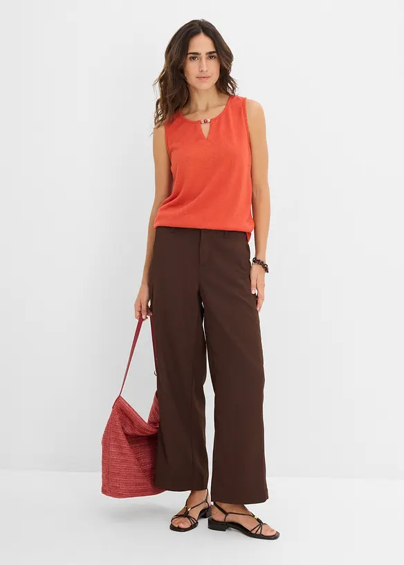 Stickat linne med p&auml;rldetalj, bonprix