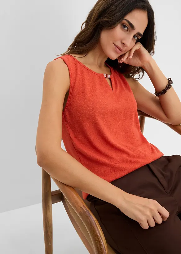 Stickat linne med p&auml;rldetalj, bonprix