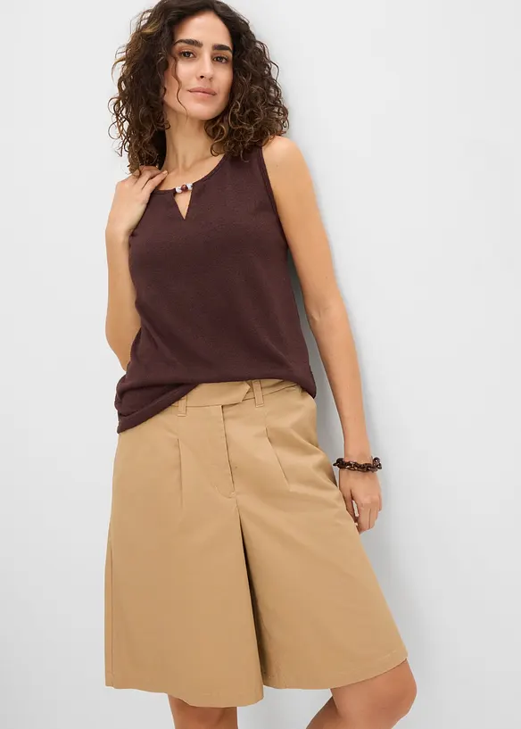 Stickat linne med p&auml;rldetalj, bonprix