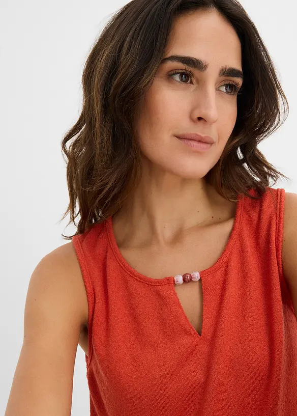 Stickat linne med p&auml;rldetalj, bonprix