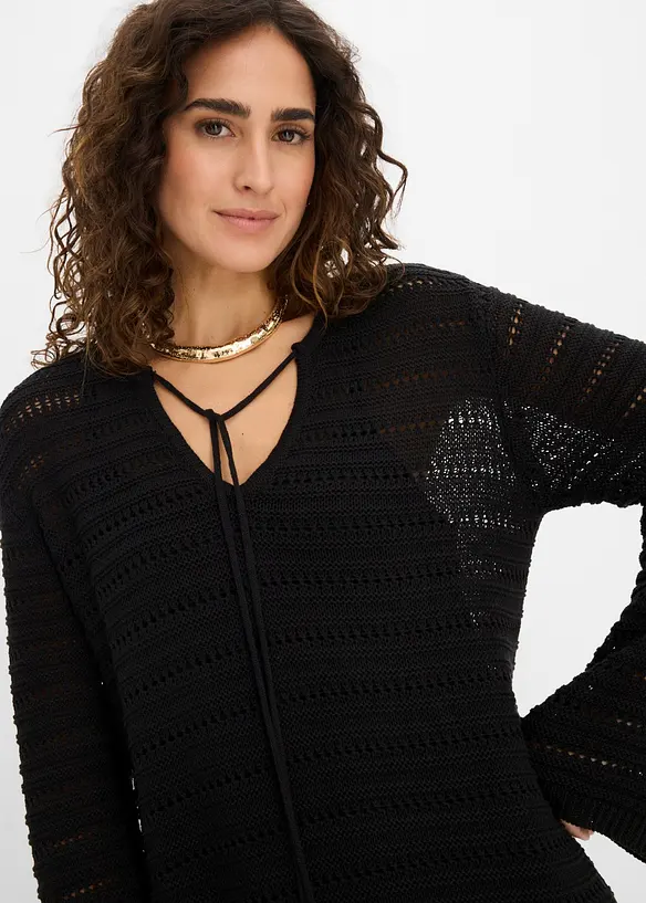 Stickad minikl&auml;nning, bonprix