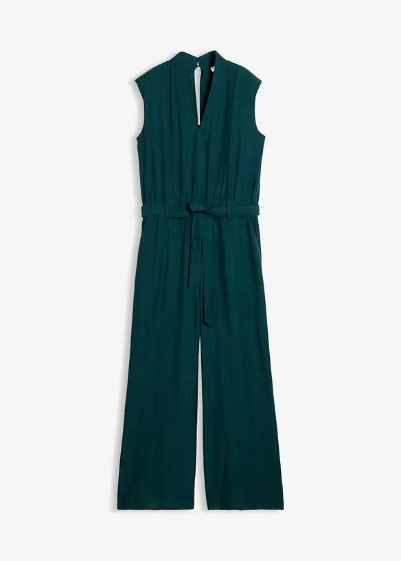 Jumpsuit i viskosmix med uppst&aring;ende krage, bonprix