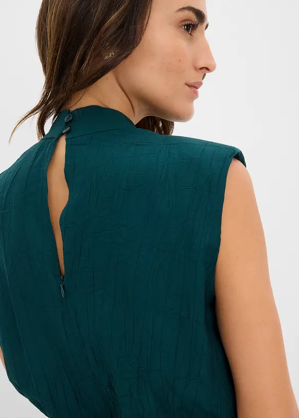 Jumpsuit i viskosmix med uppst&aring;ende krage, bonprix