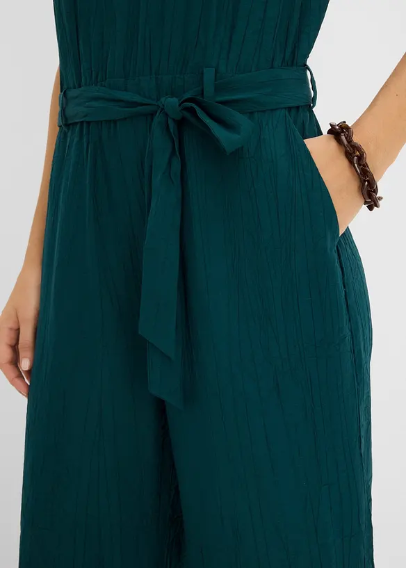 Jumpsuit i viskosmix med uppst&aring;ende krage, bonprix