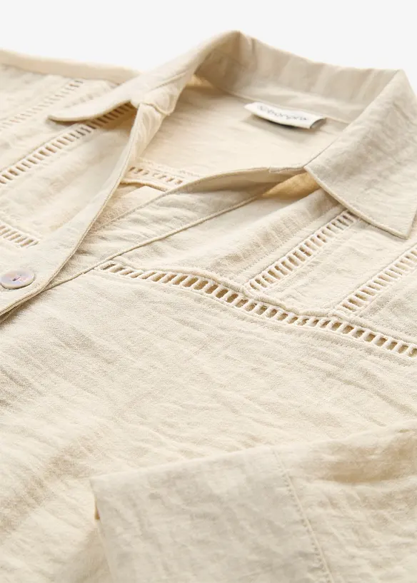 Skjortblus av viskosmix, bonprix