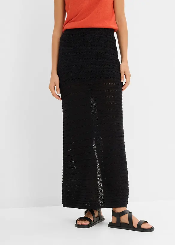 Maxikjol med virkad spets, bonprix