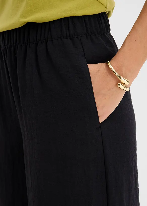 Culottebyxa i b&ouml;ljande viskosmix, bonprix