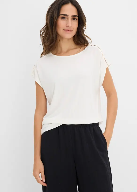 Topp med h&aring;lbroderi p&aring; axlarna, bonprix