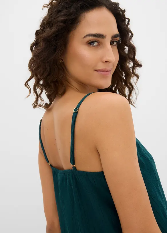 Linne i viskosmix med plisserad look, bonprix