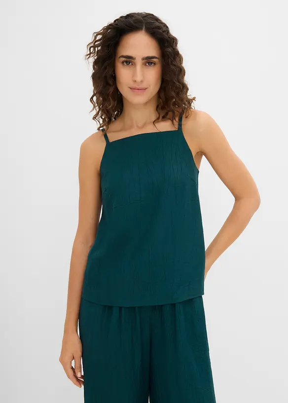 Linne i viskosmix med plisserad look, bonprix