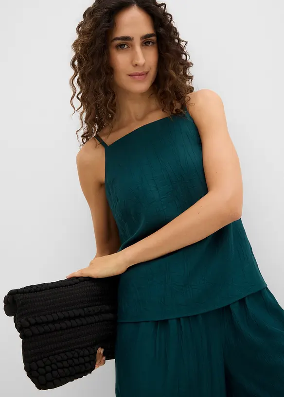 Linne i viskosmix med plisserad look, bonprix