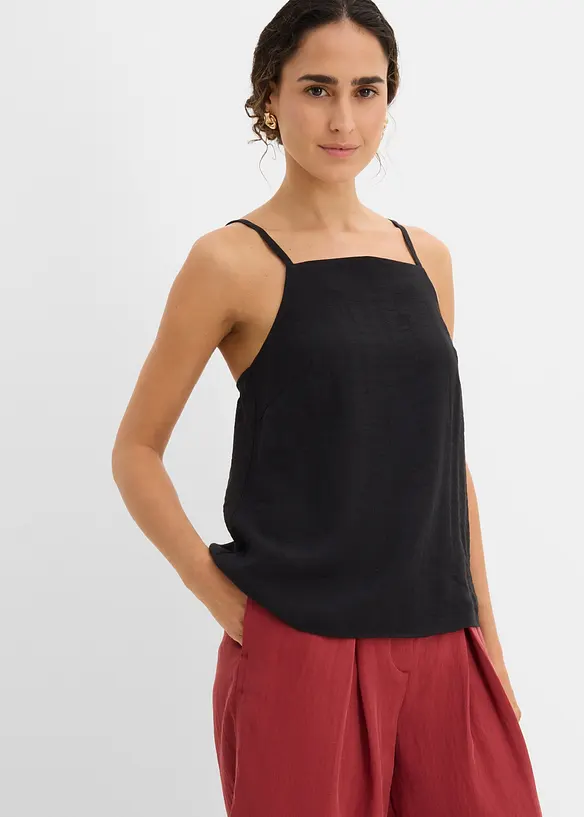 Linne i viskosmix med plisserad look, bonprix