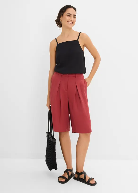 Linne i viskosmix med plisserad look, bonprix