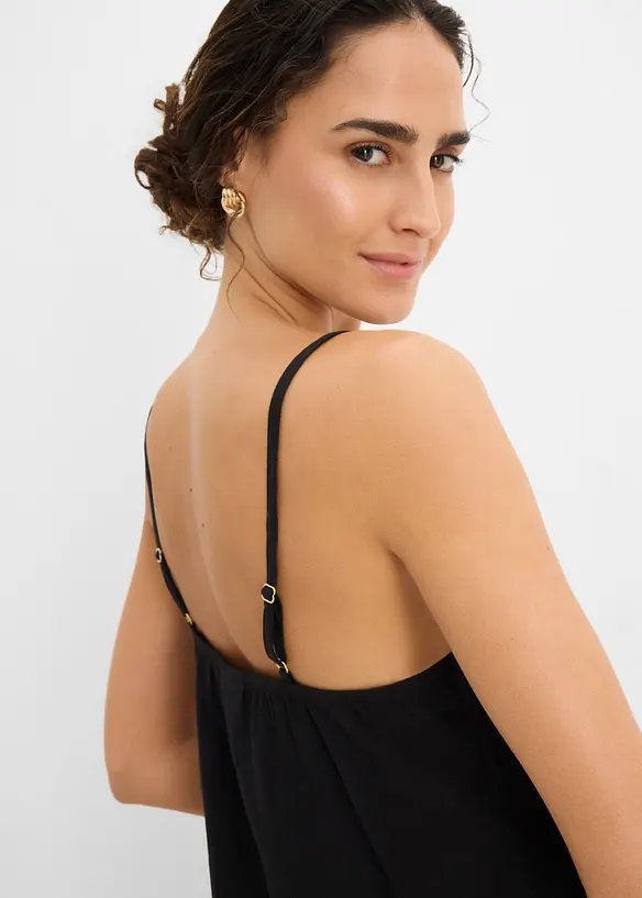 Linne i viskosmix med plisserad look, bonprix